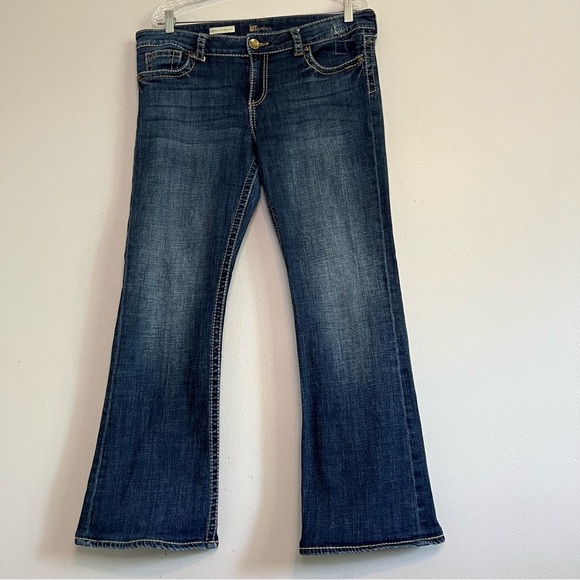 Kut Womens Natalie High Rise Bootcut Jeans Short Sz 12 Flap Pocket Retro Western - Picture 2 of 13